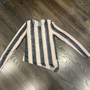 Zara Black and Pink Mesh Top